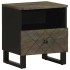 Mesitas de noche 2 uds madera maciza de mango negro 40x33x46