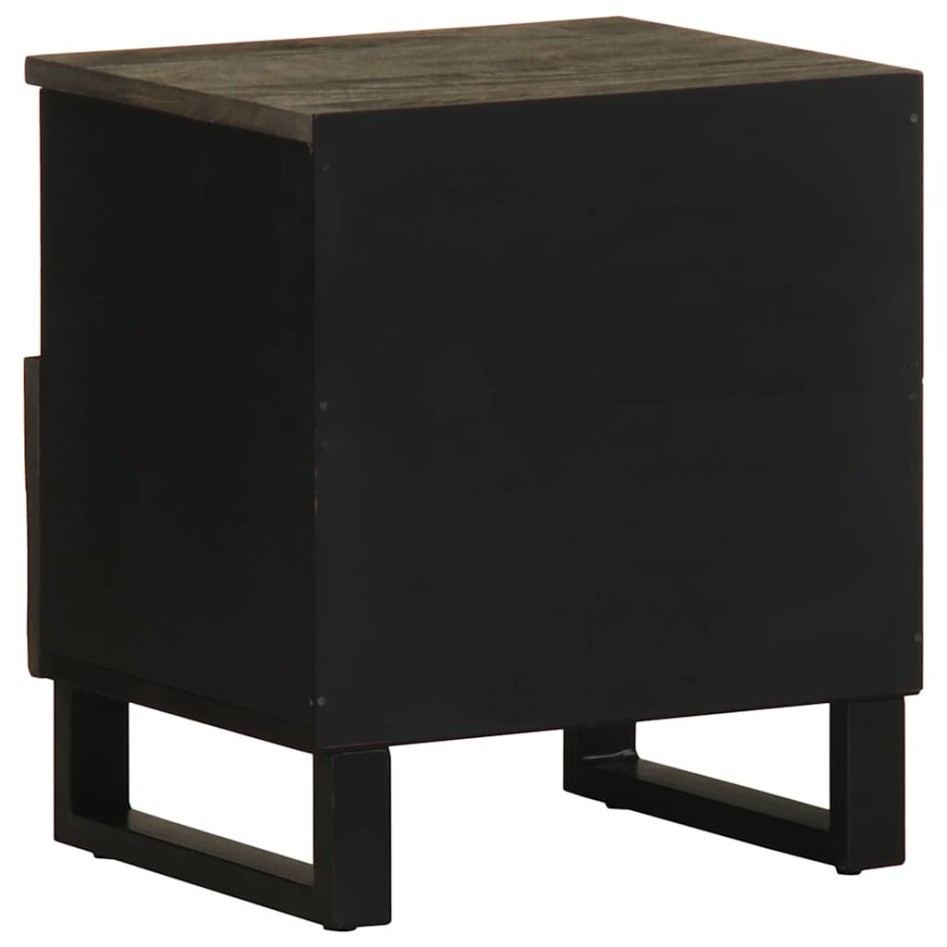 Mesitas de noche 2 uds madera maciza de mango negro 40x33x46