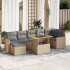 Set sofás jardín y cojines 8 pzas ratán sintético acacia