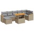 Set sofás jardín y cojines 8 pzas ratán sintético acacia