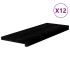 Peldaños de escalera 12 uds madera maciza roble marrón