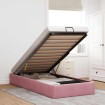 Estructura de cama otomana sin colchón terciopelo rosa 80x200cm