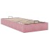 Estructura de cama otomana sin colchón terciopelo rosa