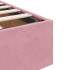 Estructura de cama otomana sin colchón terciopelo rosa