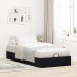 Estructura cama otomana sin colchón terciopelo negro 90x200