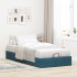 Estructura de cama otomana sin colchón terciopelo azul
