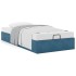 Estructura de cama otomana sin colchón terciopelo azul