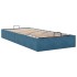 Estructura de cama otomana sin colchón terciopelo azul