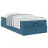 Estructura de cama otomana colchón terciopelo azul