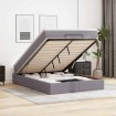 Estructura cama otomana colchón cuero sintético gris 140x200cm