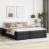 Estructura cama otomana colchón cuero sintético negro