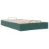 Estructura de cama otomana sin colchón terciopelo verde