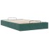 Estructura de cama otomana sin colchón terciopelo verde