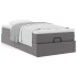 Estructura cama otomana colchón cuero sintético gris 90x200