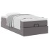 Estructura cama otomana colchón cuero sintético gris 90x200