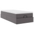 Estructura cama otomana colchón cuero sintético gris 90x200