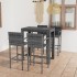 Set muebles bar jardín 5 pzas ratán sintético reposabrazos