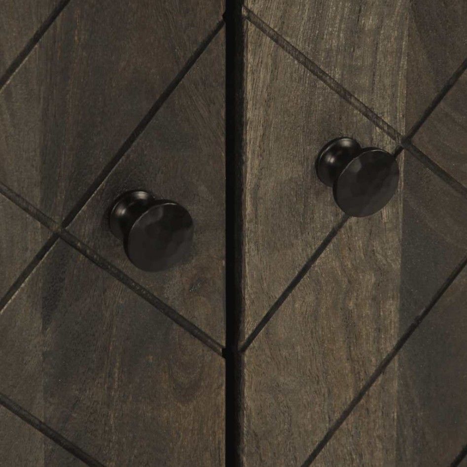 Aparadores 3 piezas madera maciza mango negro 60x33x75