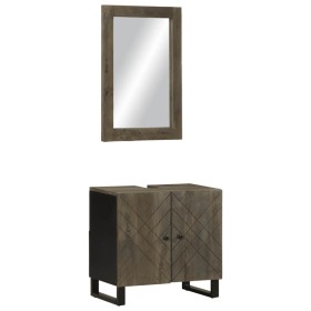 Conjunto de muebles de baño 2 piezas madera maciza mango