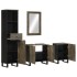 Conjunto de muebles de baño 4 piezas madera maciza mango