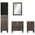 Conjunto de muebles de baño 4 piezas madera maciza mango