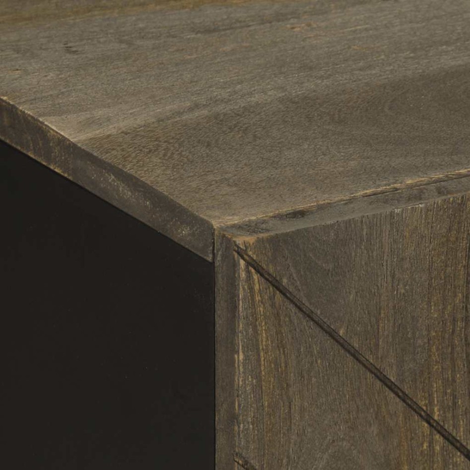 Conjunto de muebles de baño 4 piezas madera maciza mango