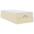 Estructura de cama otomana con colchón tela crema