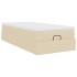 Estructura de cama otomana con colchón tela crema
