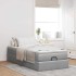 Estructura de cama otomana con colchón tela gris claro