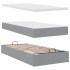 Estructura de cama otomana con colchón tela gris claro