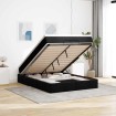 Estructura cama otomana colchón tela negro 140x200cm