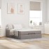 Estructura de cama otomana colchón tela gris pardo