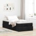 Estructura cama otomana colchón tela negra 90x190