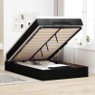Estructura cama otomana colchón tela negro 120x200cm