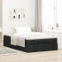 Estructura cama otomana colchón tela negro