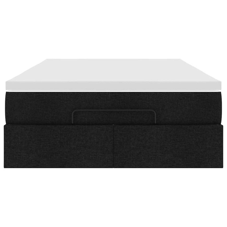 Estructura cama otomana colchón tela negro