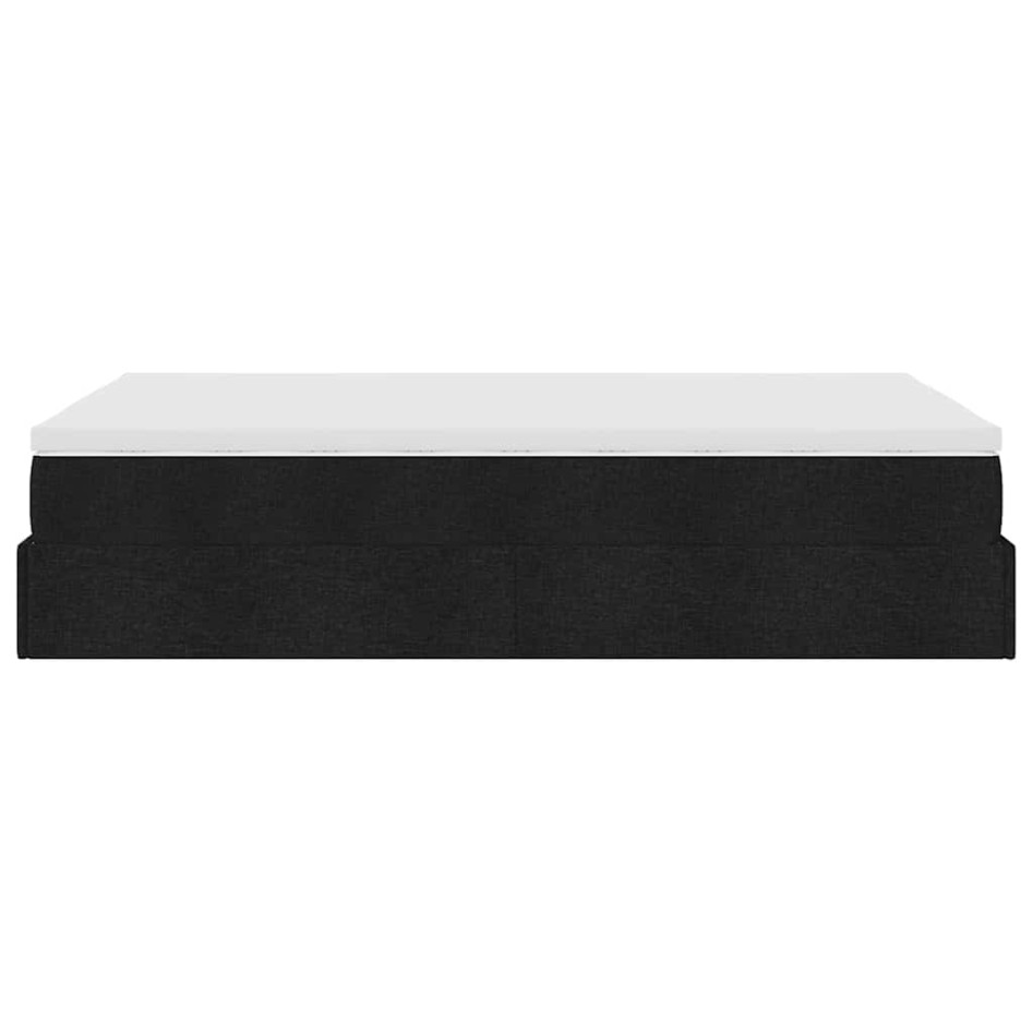 Estructura cama otomana colchón tela negro