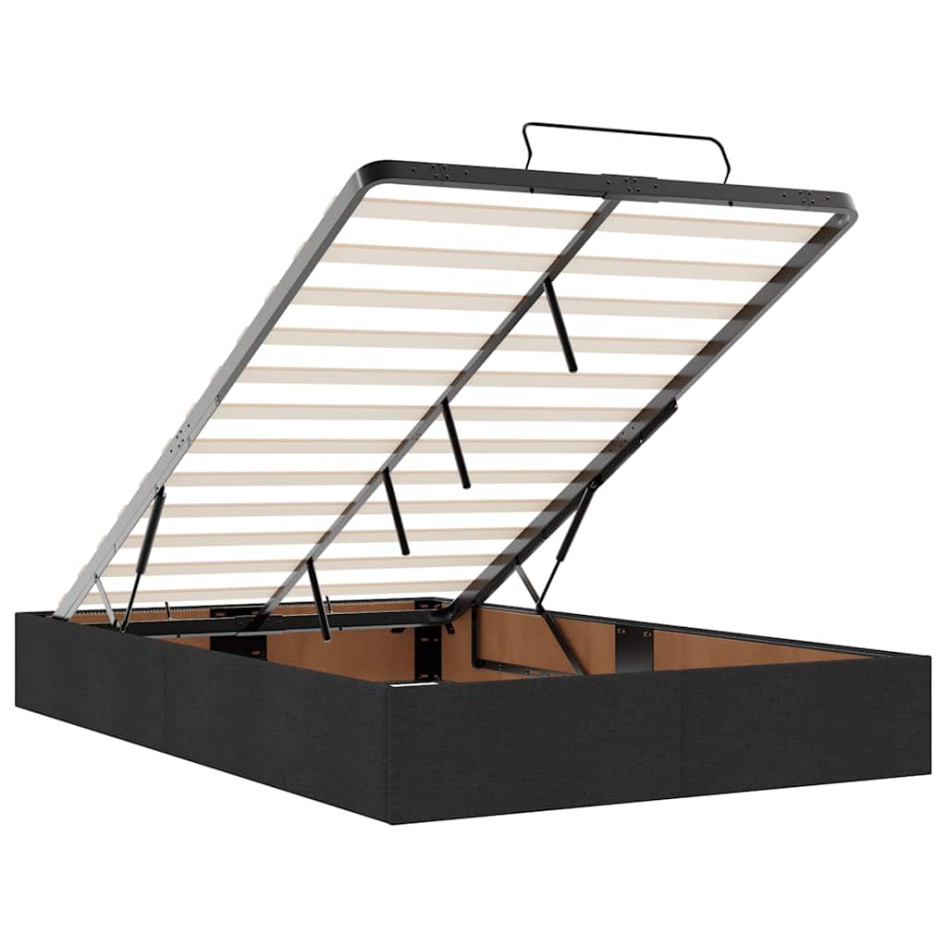 Estructura cama otomana colchón tela negro