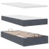 Estructura cama otomana colchón terciopelo gris
