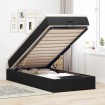Estructura cama otomana colchón terciopelo negra 90x190 cm