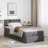 Cama otomana colchón cuero sintético gris