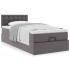 Cama otomana colchón cuero sintético gris