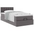 Cama otomana colchón cuero sintético gris