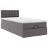 Cama otomana colchón cuero sintético gris