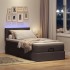 Cama otomana con colchón marrón oscuro 100x200 cm
