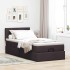 Cama otomana con colchón marrón oscuro 100x200 cm