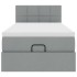 Cama otomana con colchón gris claro 100x200 cm