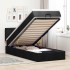 Cama otomana con colchón tela negra 100x200