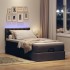 Cama otomana con colchón marrón oscuro 100x200 cm