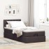 Cama otomana con colchón marrón oscuro 100x200 cm